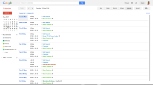 Google Calendar Agenda view