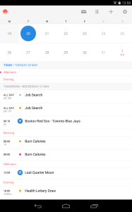 Sunrise Calendar Android Beta Agenda view